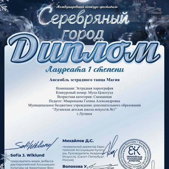 Поздравляем победителей- хореографов!