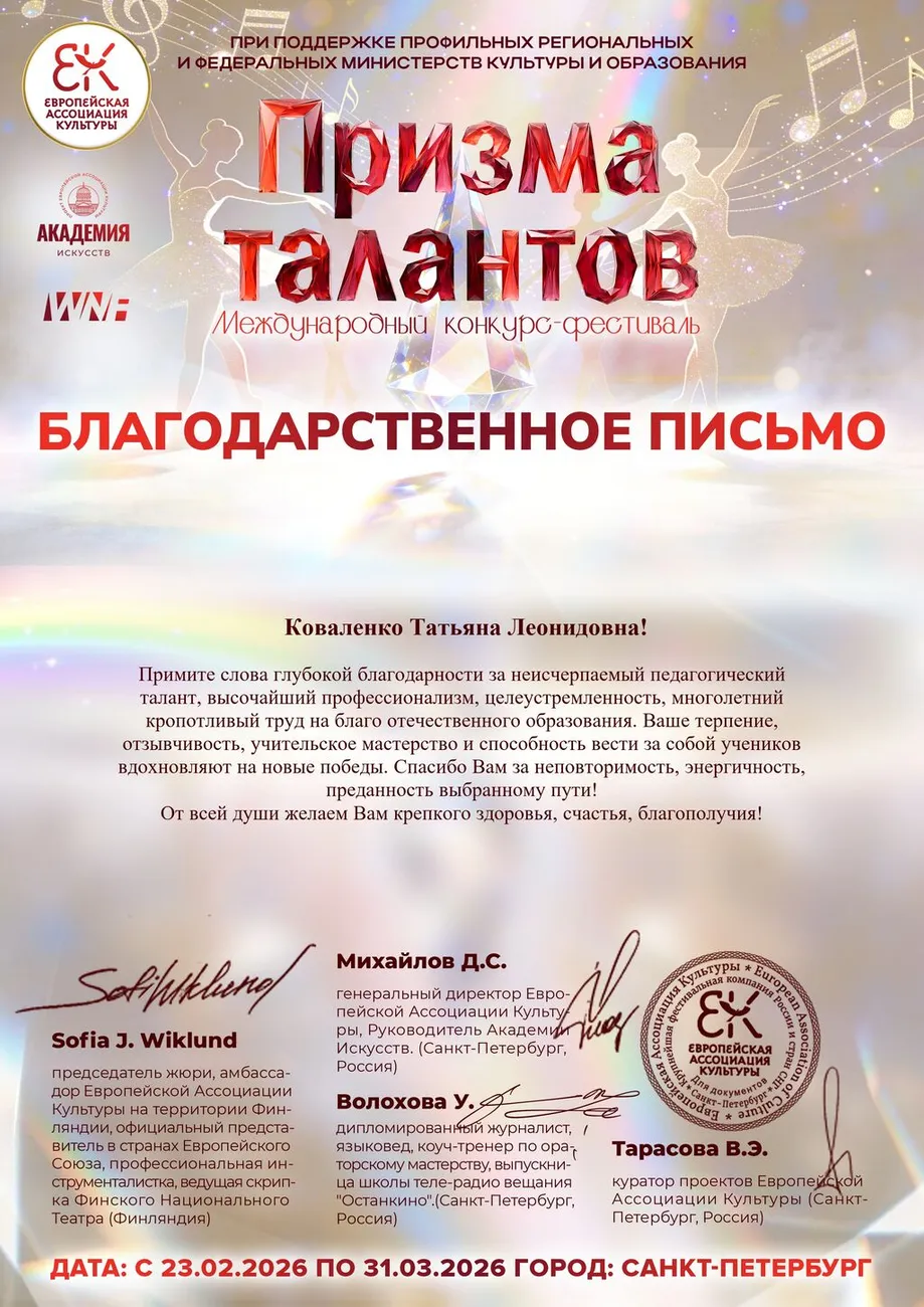 БП - Коваленко Т.Л. - Призма талантов
